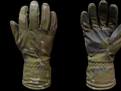 Winter Gloves 007 Low-poly 3D model