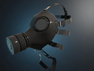 Gas Mask Low-poly 3D model 3