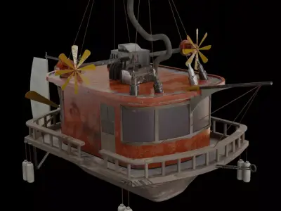 Steampunk Hot Air Balloon 3D model