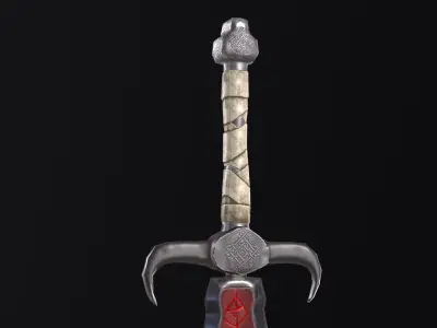 Dark Sword Low-poly 3D model 2