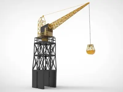 Industrial and port cranes 3D model