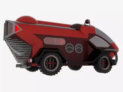 Sci-Fi Mars Rover Vehicle Low-poly 3D model