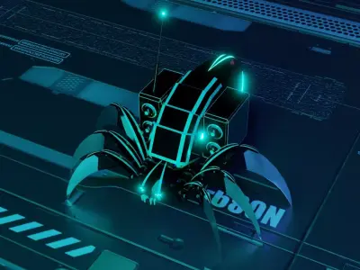 Robot Spider Low-poly 3D model get