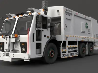 Truck Lowpoly garbage Low-poly 3D model