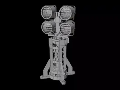 Large Flood or Spot Light Tower Low-poly 3D model