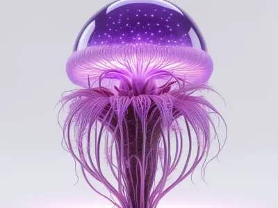 Fantasy Bioluminescent Alien Flora 3D model