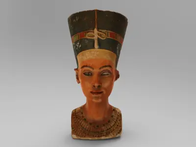 Nefertiti statue the Ancient Egyptian Queen Low-poly 3D model
