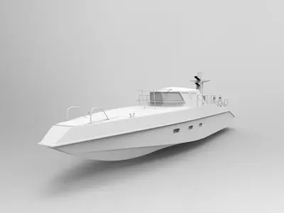 Aluminium Boat Low-poly 3D model