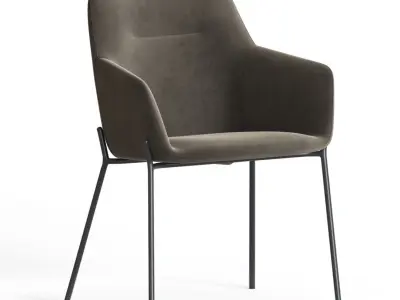 Quinn Dining Chairs With Black Legs 3D model