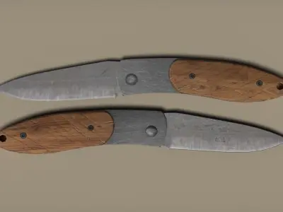 Knife two knives Low-poly 3D model