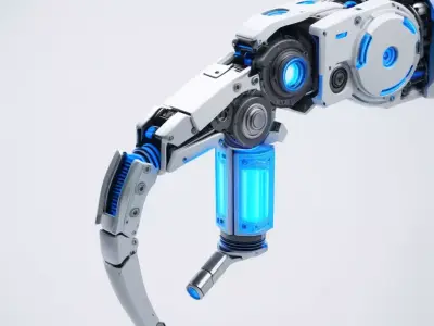 Cybernetic Arm with Glowing Joints 3D model