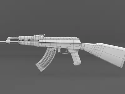 AK47 ASSAULT RIFLE Low-poly 3D model buy