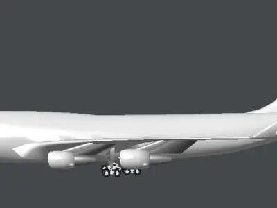 Passenger Plane Low-poly 3D model