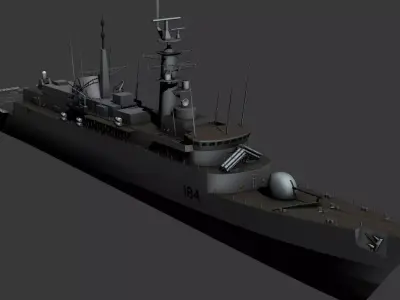 Amazon Class Destroyer Type-21 Low-poly 3D model