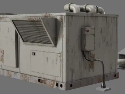 Rooftop AC Unit 1B Low-poly 3D model