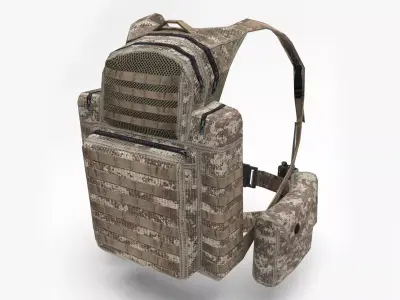  military backpack Low-poly 3D model purchase