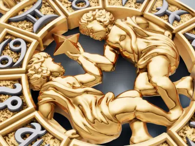 Gemini zodiac pendant 3D print model