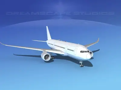 Airbus A350-800 Unmarked 1 3D model