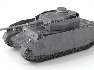 Panzer IV Panzer 4 Medium Tank WWII German Tank Armored Skirt 3D model