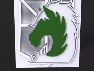 Shingeki no Kyojin logo 3D Attack on titan Military police 3D print model
