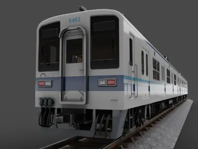 Tobu Railway Series 8000 Low-poly 3D model