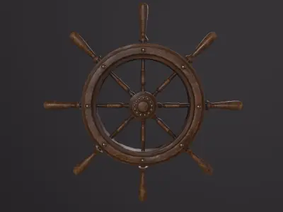Ship Wheel 3D Model Low-poly 3D model