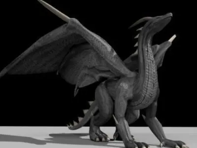 Black Dragon Rigged and Game Ready 3D Model 3D model