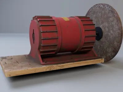 soviet grinding machine Low-poly 3D model