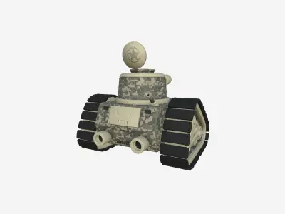 War Tank Cartoon A09 Digital Camouflage - Military Vehicle Low-poly 3D model