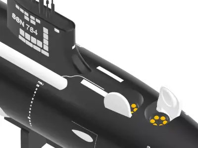 Submarine USS North Dakota SSN 784  High Quality   1-350 3D print model