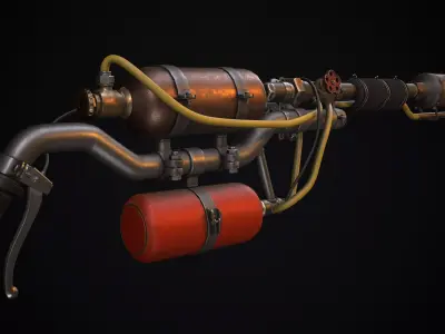 Flamethrower gun Low-poly 3D model