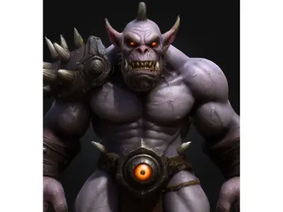 Ogre Warrior Brutal Sci Fi Fantasy Game Low-poly 3D model
