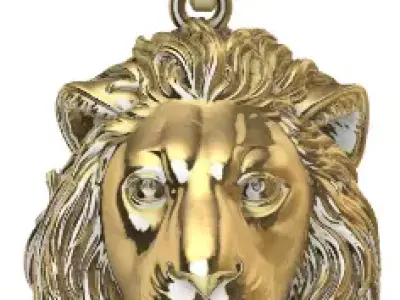Lion head pendant Hollow Light weight Jewelry 3D print model