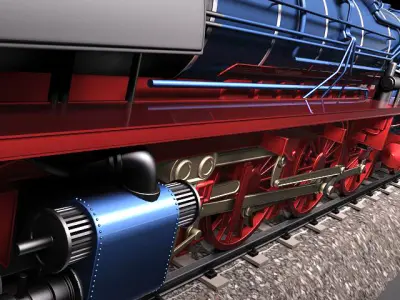 Steam Train Express F-series BR 03 10 1950 3D Model 3D model