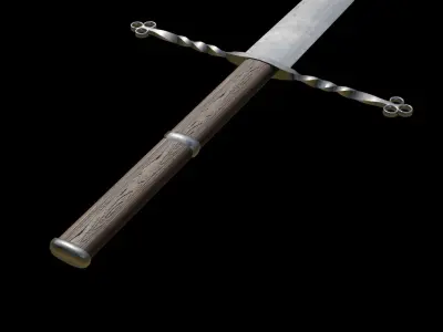 Sword Low-poly 3D model 4