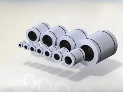 Linear ball bearing LM UU Low-poly 3D model