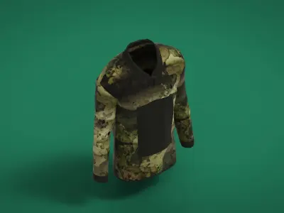 Military Outfit - T-shirt Low-poly 3D model 23