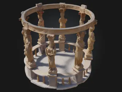 Statuesque Pavilion  Majestic Shelter of Architectural Grandeur 3D model
