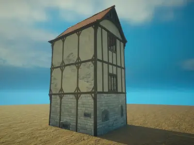 Medieval old House0-exterior design Free low-poly 3D model