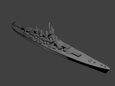 Italian Littorio Class Battleship 3D print model