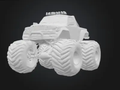 monster truck Low-poly 3D model