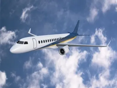 Embraer 190 commercial airliner Low-poly 3D model