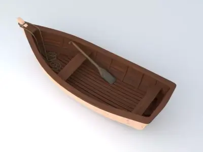 boat for game Low-poly 3D model