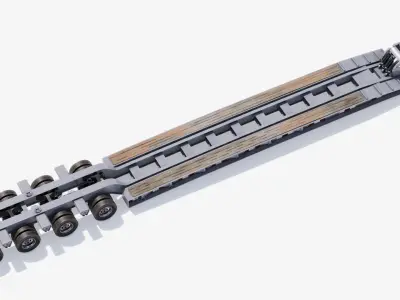 Lowboy Trailer Low-poly 3D model purchase