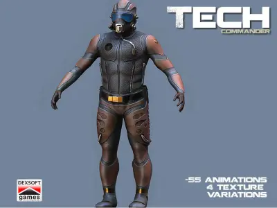 Tech Commander Low-poly 3D model