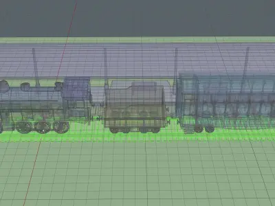Locomotive on station  3D model