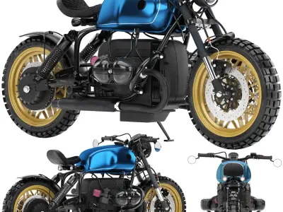 blue motorcycle 3D model