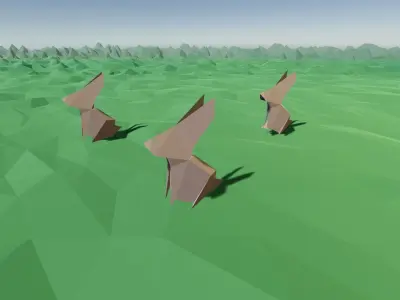 Origami Rabbit Low-poly 3D model