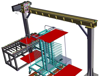 Various glass panel cutting trusses 3D model
