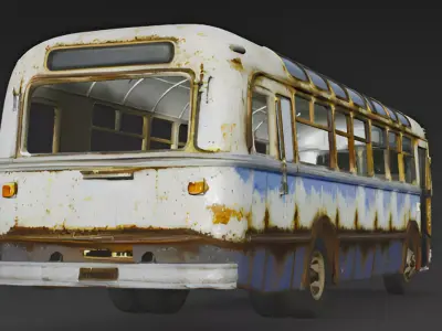 Broken scratched old bus 3d model 3D model